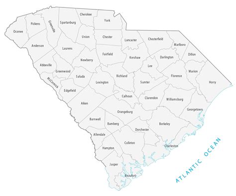 south carolina county map large map vivid imagery
