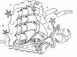 Anchor Coloring Ship Pages Tattoo Pirate Boat Adult Designs Tattoos Adults Colouring Choose Board Sheets sketch template