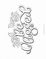 Coloring Pages Calligraphy Holiday sketch template