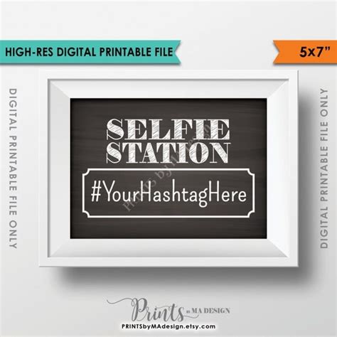 selfie station sign hashtag sign snap  photo share