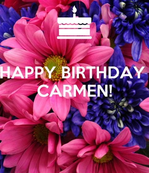 happy birthday carmen poster alesia  calm  matic