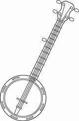 Banjo Clipart Clip Line String Instruments Musical Colorable Coloring Clipground Sweetclipart Library sketch template
