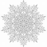 Invierno Mandalas Snowflake Kleurplaten sketch template