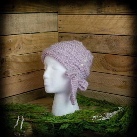 loom knit cloche hat pattern side tie bow vintage feminine etsy