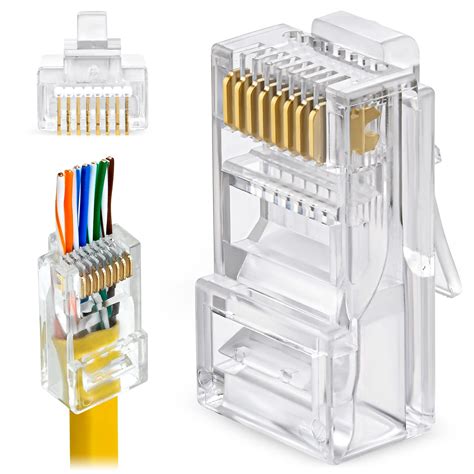 buy gtz rj cate pass  connectors pack   ez  crimp modular plug  solid