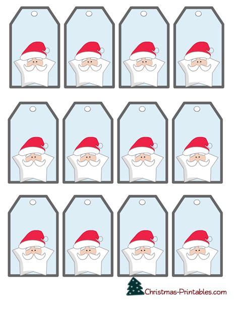 printable santa gift tags  christmas