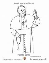 Coloring John Paul Ii Pages Pope St Colouring Ca Waving Saint Choose Board Color sketch template