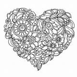 Coloring Pages Heart Adults Flowers Flower Hearts Printable Adult Mandala Drawing Sheets Books Floral Abstract Colouring Getdrawings Color Print Mandalas sketch template
