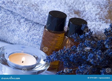 lavender spa set aromatherapy stock image image  background