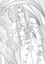 Coloring Fantasy Final Sephiroth Pages Lineart Color Getcolorings Deviantart Drawings Printable sketch template