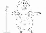 Sing Coloring Pages Movie Rosita Kids Pig Dancing Printable Gunter Print Color Cartoon Ash Characters Sheets Performs Stage Children Pages2color sketch template