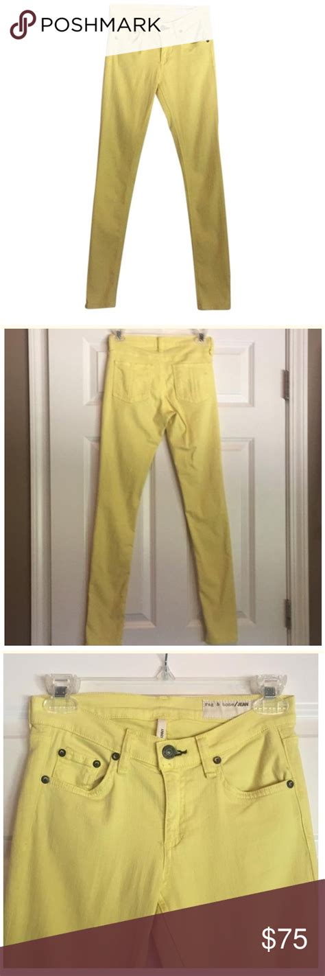 rag and bone yellow mid rise skinny jeans size 24 mid rise skinny jeans