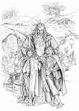 Coloring Hobbit Pippin Nachocastro Gandalf Seigneur Anneaux Tolkien Lotr Résultat Kleurboeken Heer Personages Pisarev Shire sketch template