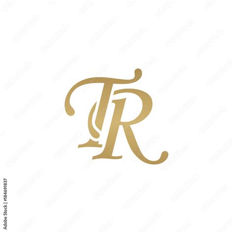 initial letter tr overlapping elegant monogram logo luxury golden