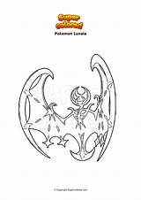 Lunala Colorare Solgaleo Ausmalbild Ausmalbilder Disegno Pokémon Coloriage Supercolored Geist Abomasnow Buzzwole Bild sketch template
