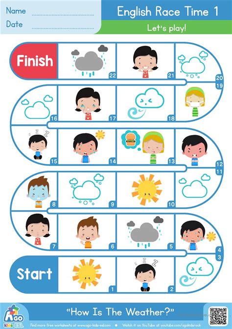 weather esl board game english esl