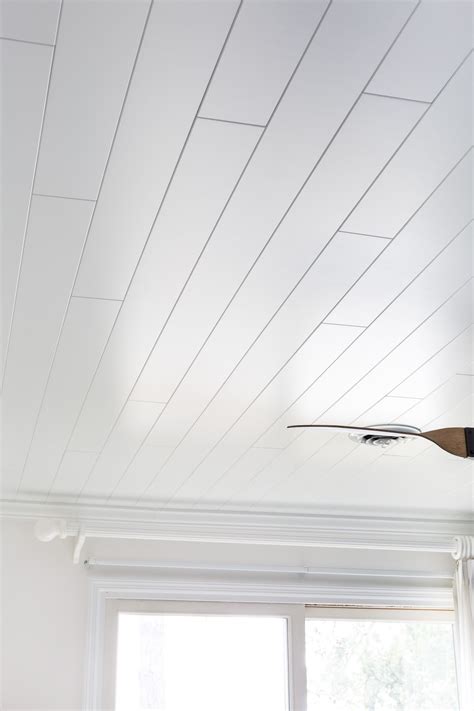 armstrong woodhaven planks  painted white   bedroom ceiling wood