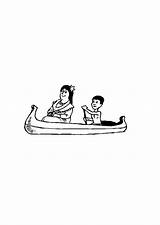 Coloring Canoe Large sketch template