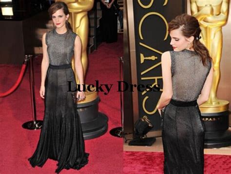 Emma Watson Oscar Dress Long Evening Dress Balck See