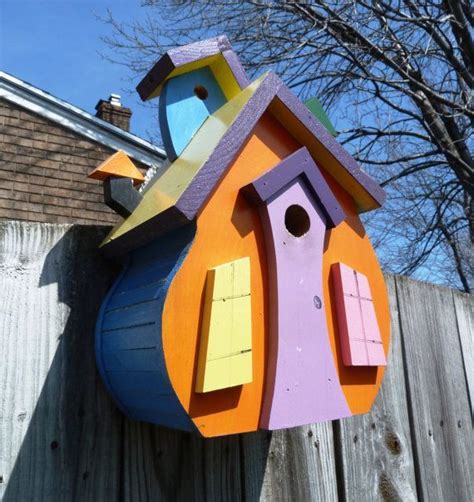 crazy birdhouse    perfect gift   dbwoodcraftshop  etsy unique bird houses bird