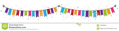 gelukkige verjaardag met kleurrijke bunting vlaggen en confettien vector illustratie