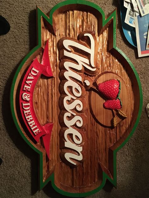 anniversary wedding gift family   carved sign farm