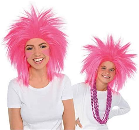 amazoncom short hot pink wig faux hair pink wig wig accessories