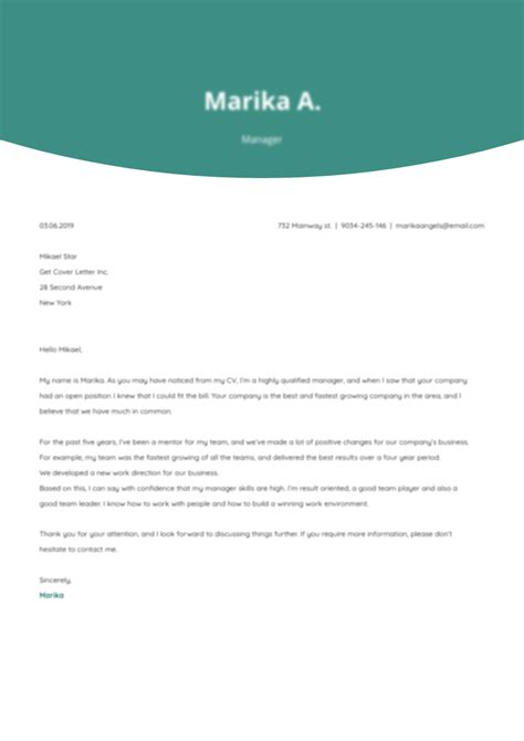 nanny cover letter sample template  getcoverletter