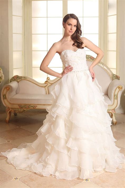 princess   sweetheart corset crystal beaded lace ruffled organza wedding dress bridal gown
