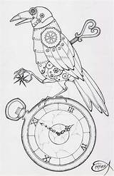 Steampunk Line Drawing Examples Drawings Clock Coloring Shell Bird Animals Animal Dessin Tattoo Raven Clockwork Pages Google Coloriage Turtle Boredart sketch template