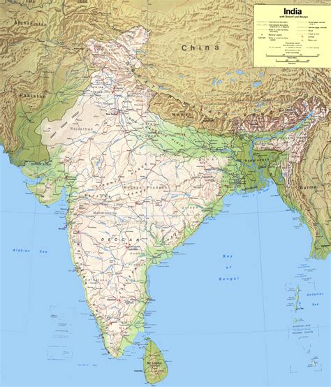 detailed map  india
