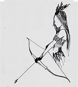 Bow Arrow Drawing Native Girl American Indian Tattoo Ink Tattoos Drawings Sketches Draw Girls Paintingvalley Dessin Elle Est Cool Etsy sketch template