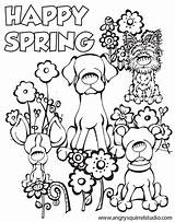 Coloring Spring Pages Happy Print April First Printable Kids Sheets Preschoolers Simple Coloring4free Adults Popular Older Students Colouring Color Adult sketch template