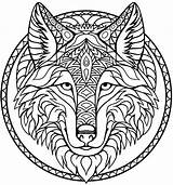 Wolf Mandalas sketch template