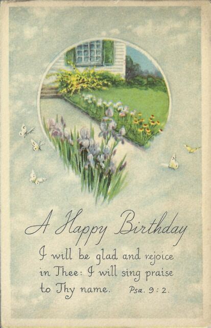 Old Vintage A Happy Birthday Bible Verse 1936 Postcard Ebay