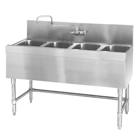 Eagle Group B4 4 19 Spec Bar 48 X 19 20 Gauge Four Bowl Stainless