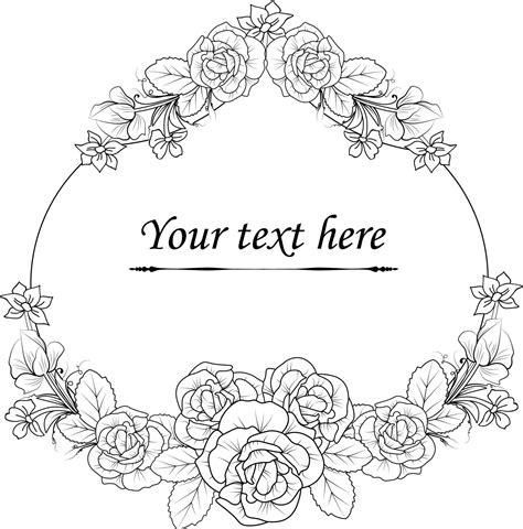 hand drawn rose border coloring page  vector art  vecteezy