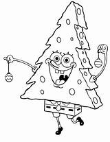 Coloring Spongebob Pages Christmas sketch template