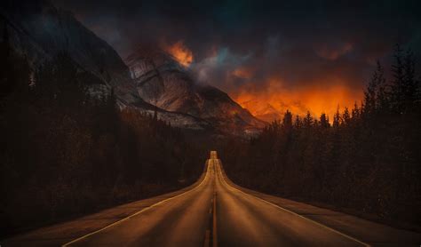 mountain nature night road  hd nature  wallpapers images