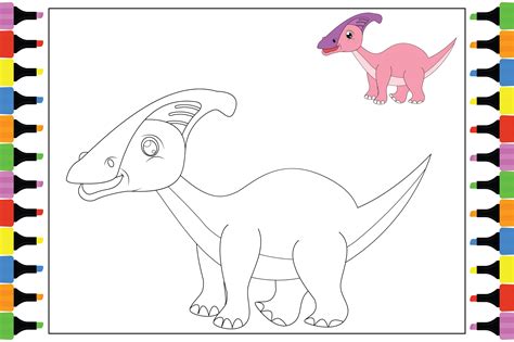 coloring dinosaur  kids simple vector illustration  curutdesign