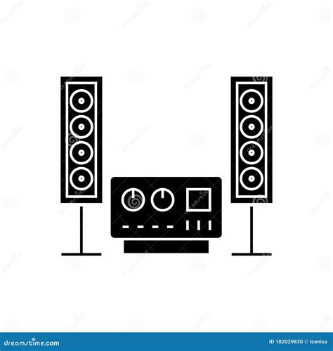 stereo sound  fi system icon vector illustration black sign  isolated background stock