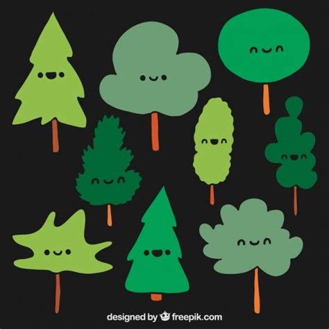 vector cute trees vector  tree illustration cute