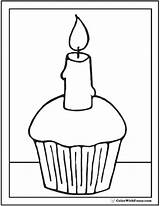Cupcake Candle Coloring Printable Pages Printables Pdf Kids Colorwithfuzzy sketch template