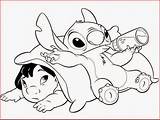 Coloring Pages Stitch Lilo Cute Easy Printable Drinking Disneyclips Disney Bottle Things Print Simple Colouring Filminspector Template sketch template