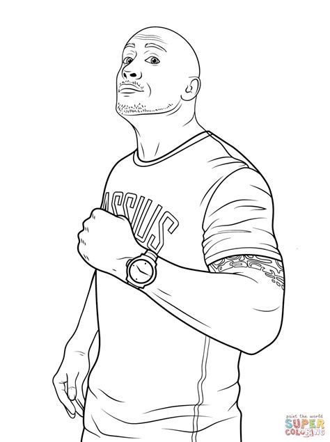 printable wwe coloring pages  rock