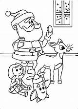 Rudolph Coloring Reindeer Pages Red Nosed Santa Claus Nose Christmas Clarice Printable Books Sheets Book Kids Color Der Print Nase sketch template