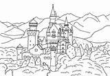 Castle Coloring Neuschwanstein Medieval Great 552px 46kb sketch template