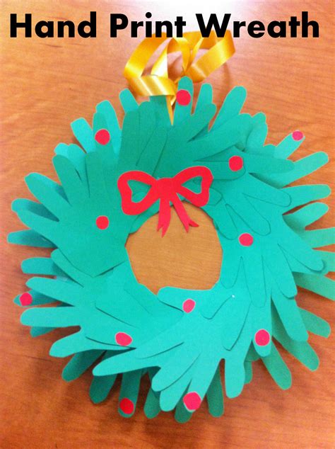 christmas craft  kids hand print wreath teacher created tips