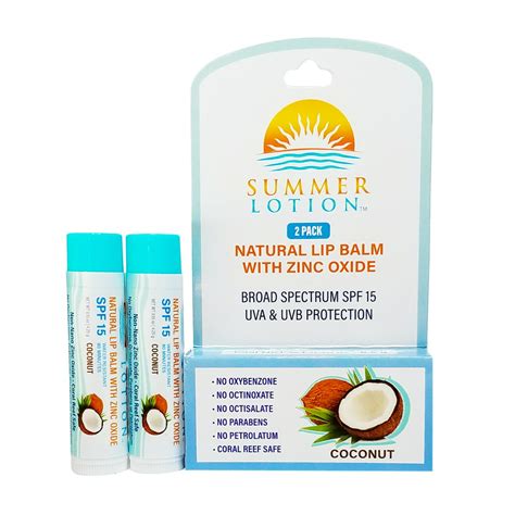 summer lotion natural lip balm  zinc oxide sunscreen spf