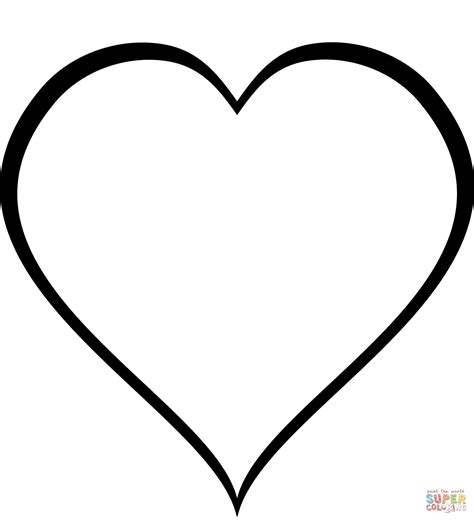plain heart page coloring pages